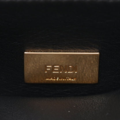 Fendi Vitello Tahiti Burro Medium Peekaboo Iconic Essentially Satchel Tortora Black 6 of 10
