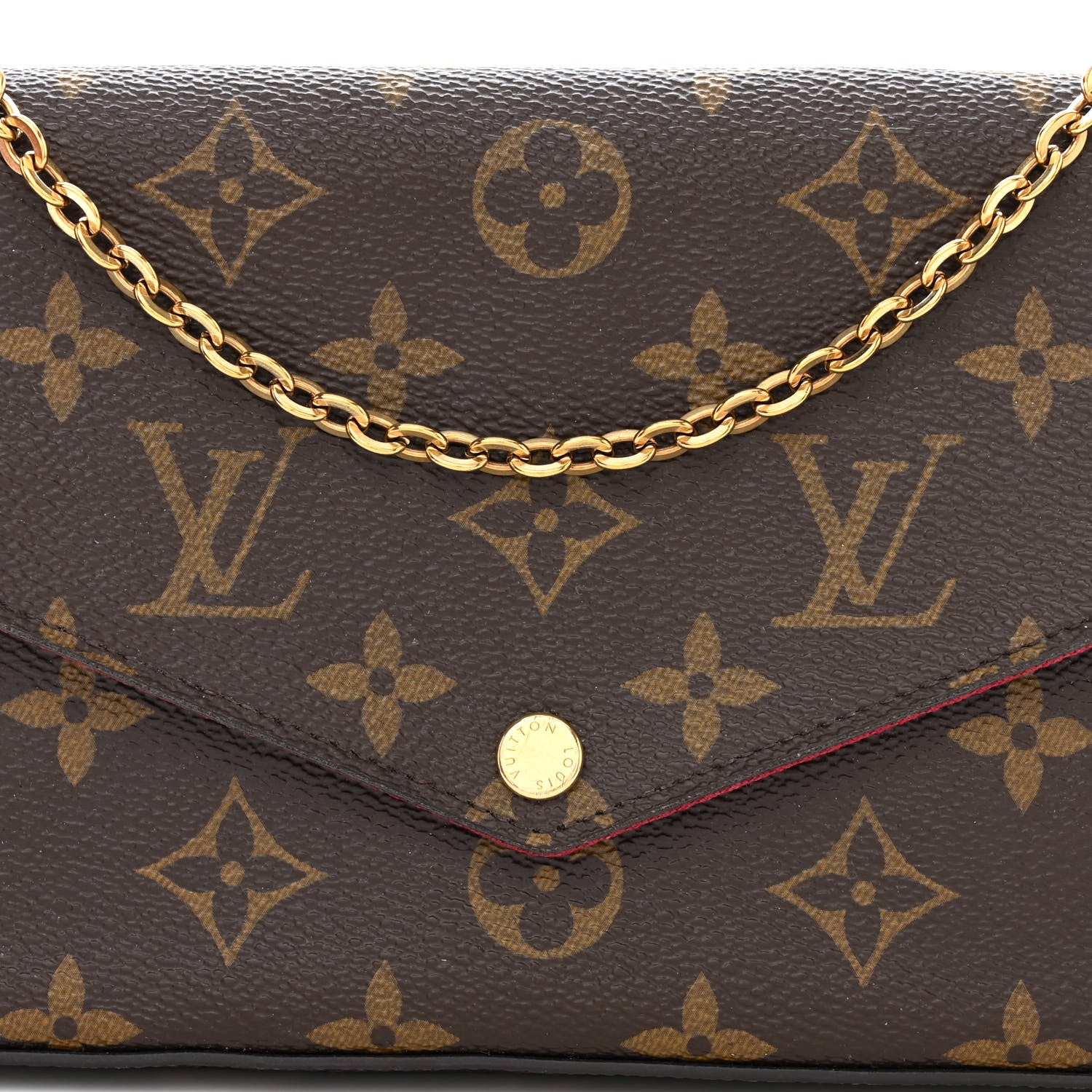 Louis Vuitton Monogram Pochette Felicie Chain Wallet Fuchsia 12 of 14