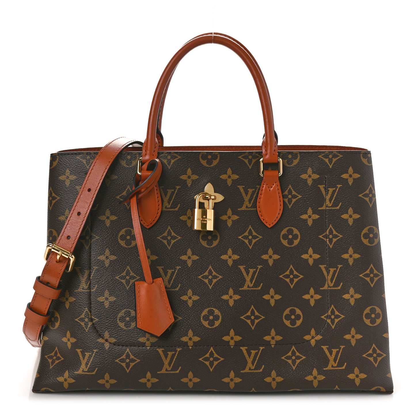 Monogram Flower Tote Caramel