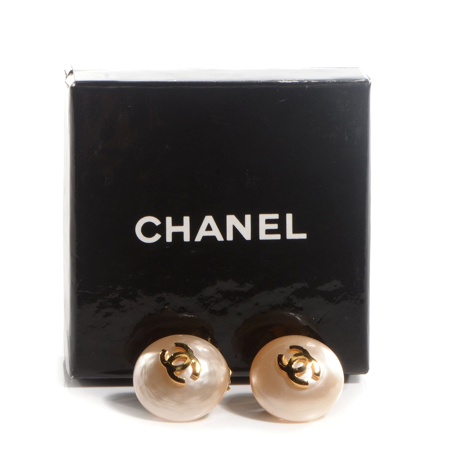 Pearl CC Clip On Earrings Gold
