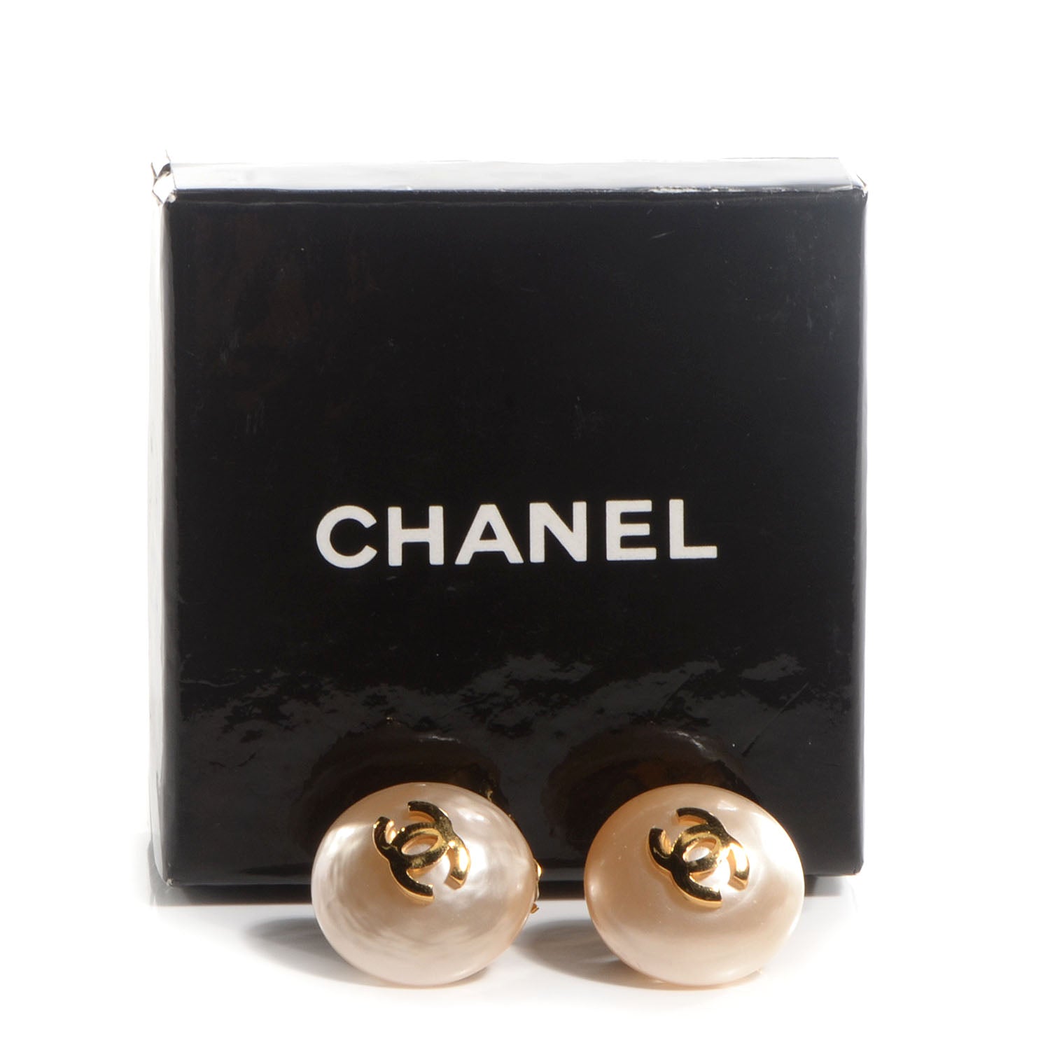 Chanel Pearl CC Clip On Earrings Gold 5 of 5