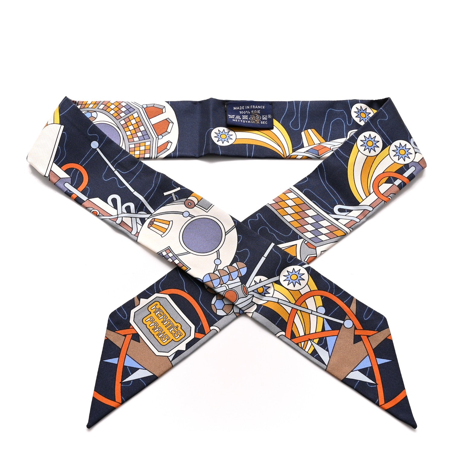 Hermes Silk Odyssey Twilly Marine Gold Ciel 1 of 4