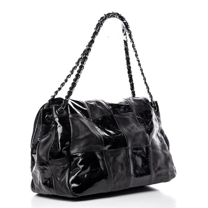 Chanel Lambskin Patent Calfskin Brooklyn Patchwork Flap Black 3 of 11