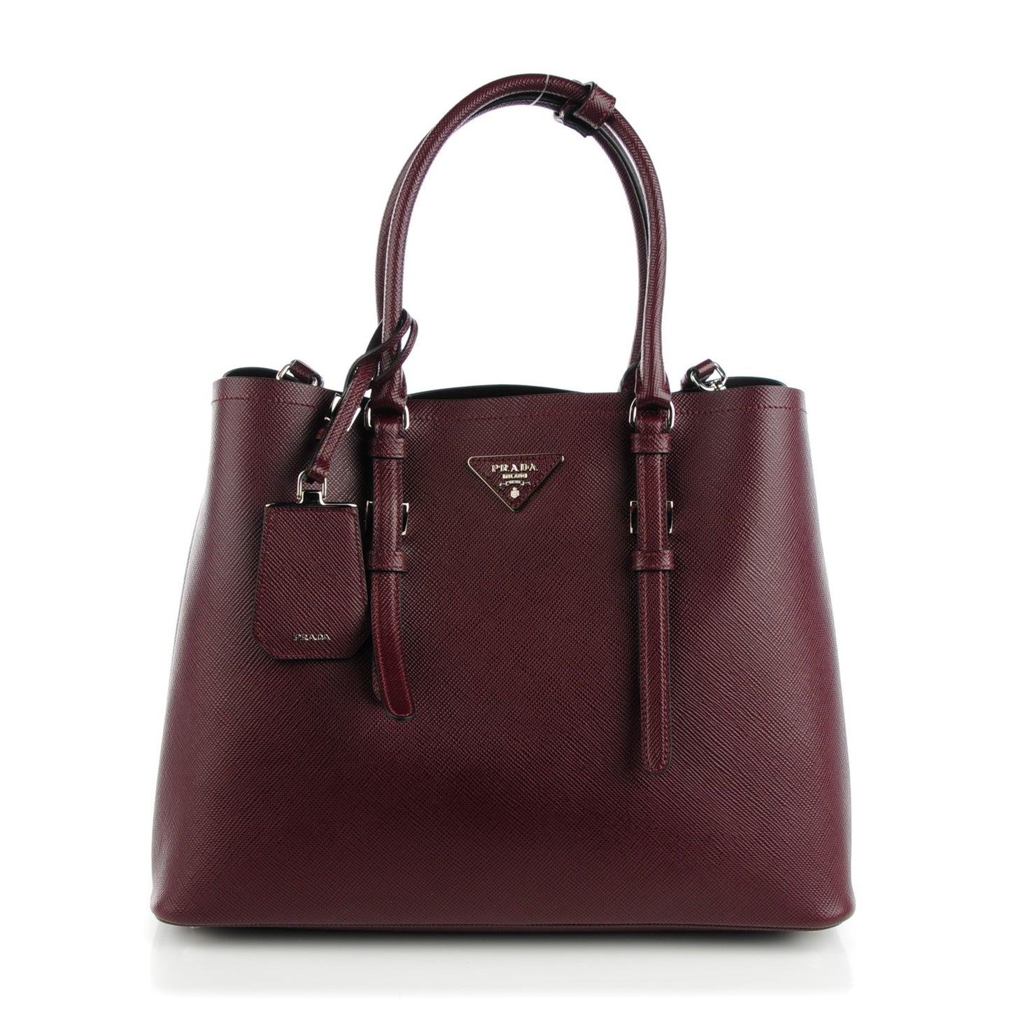 Saffiano Cuir Medium Double Handle Tote Granato