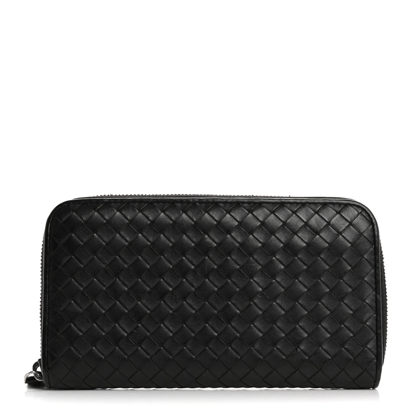 Nappa Intrecciato Zip Around Wallet Black