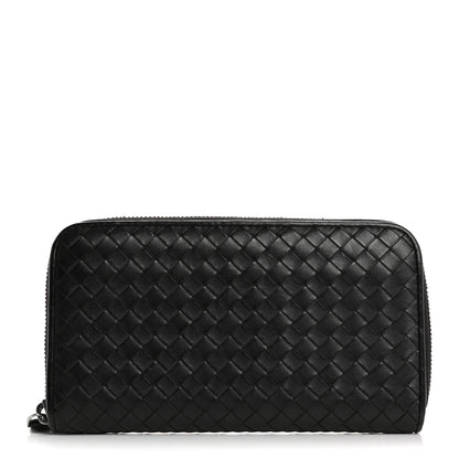 Bottega Veneta Nappa Intrecciato Zip Around Wallet Black 1 of 17