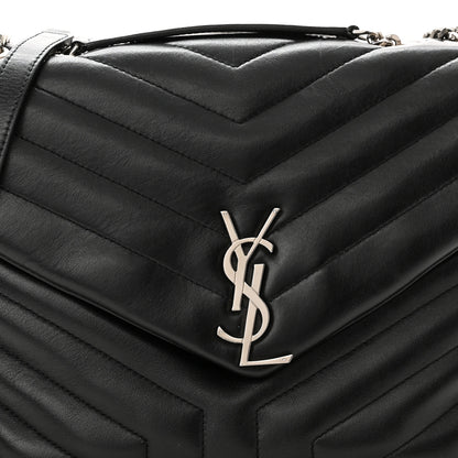 Saint Laurent Calfskin Y Quilted Monogram Medium Loulou Chain Satchel Black 10 of 11