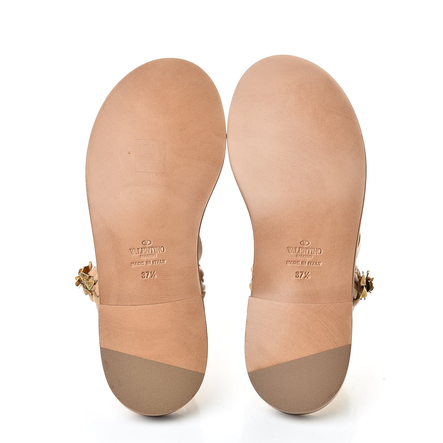 Nappa Flower Braid Flat Sandals 37.5 Naturale