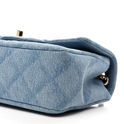Chanel Printed Denim Quilted Mini Rectangular Flap Light Blue 10 of 10