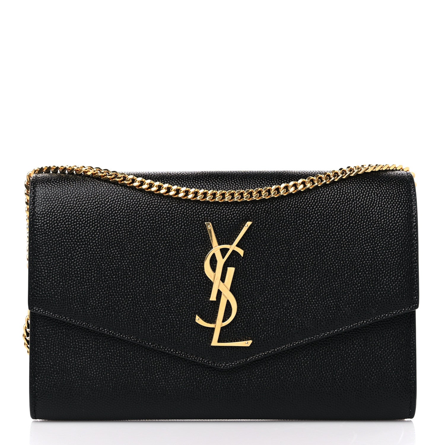 Saint Laurent Grain de Poudre Uptown Chain Wallet Black 3 of 10
