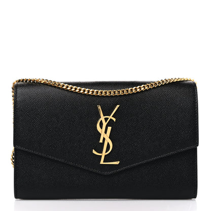 Saint Laurent Grain de Poudre Uptown Chain Wallet Black 3 of 10