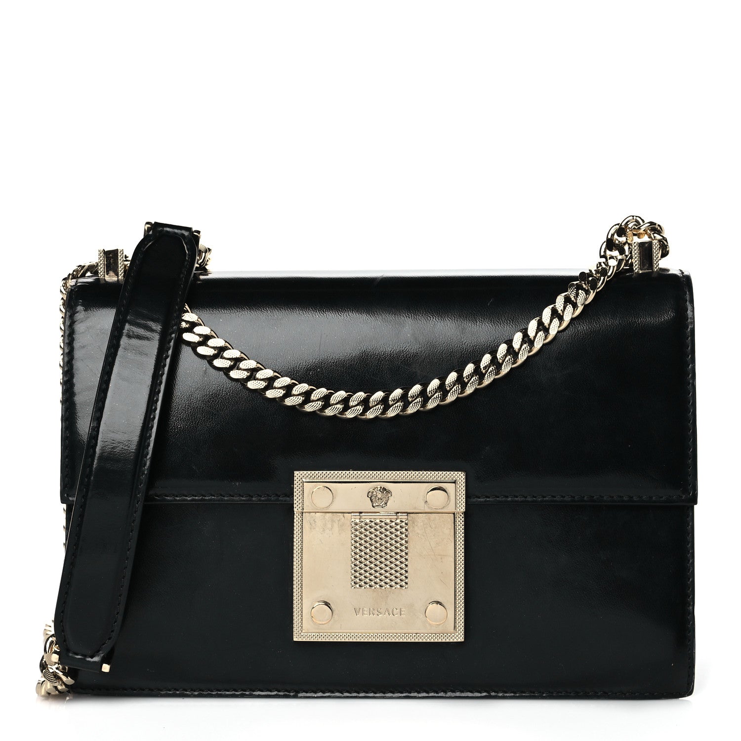 Versace Nappa Large Diamante Flap Black 1 of 9