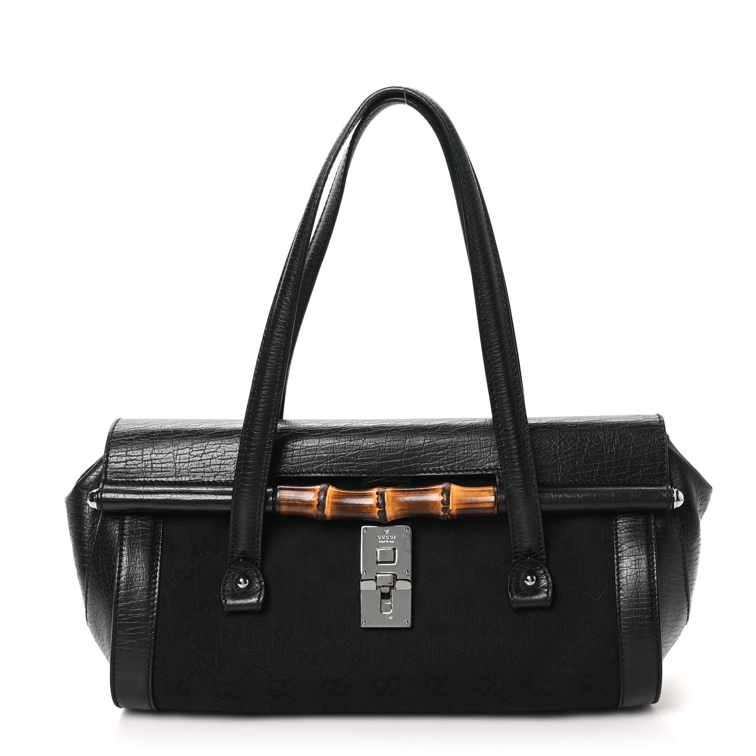 Gucci Monogram Bamboo Bullet Bag Black 1 of 10