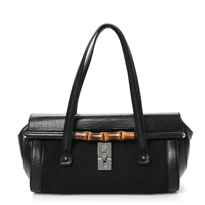 Gucci Monogram Bamboo Bullet Bag Black 1 of 10
