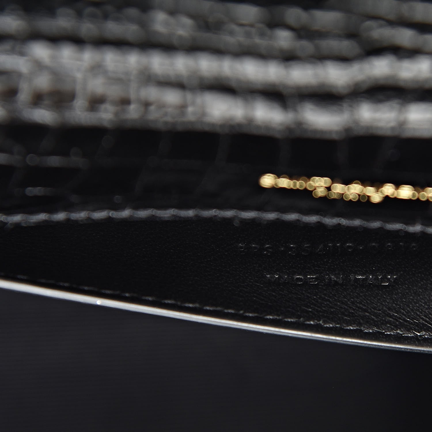 Saint Laurent Calfskin Crocodile Embossed Medium Classic Monogram Kate Tassel Satchel Black 7 of 12
