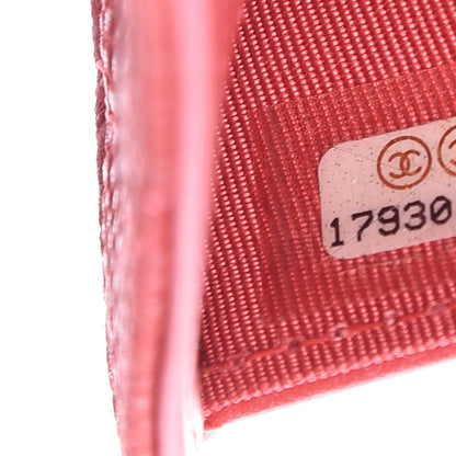 Chanel Iridescent Caviar Quilted Yen Wallet Coral Pink 9 of 10
