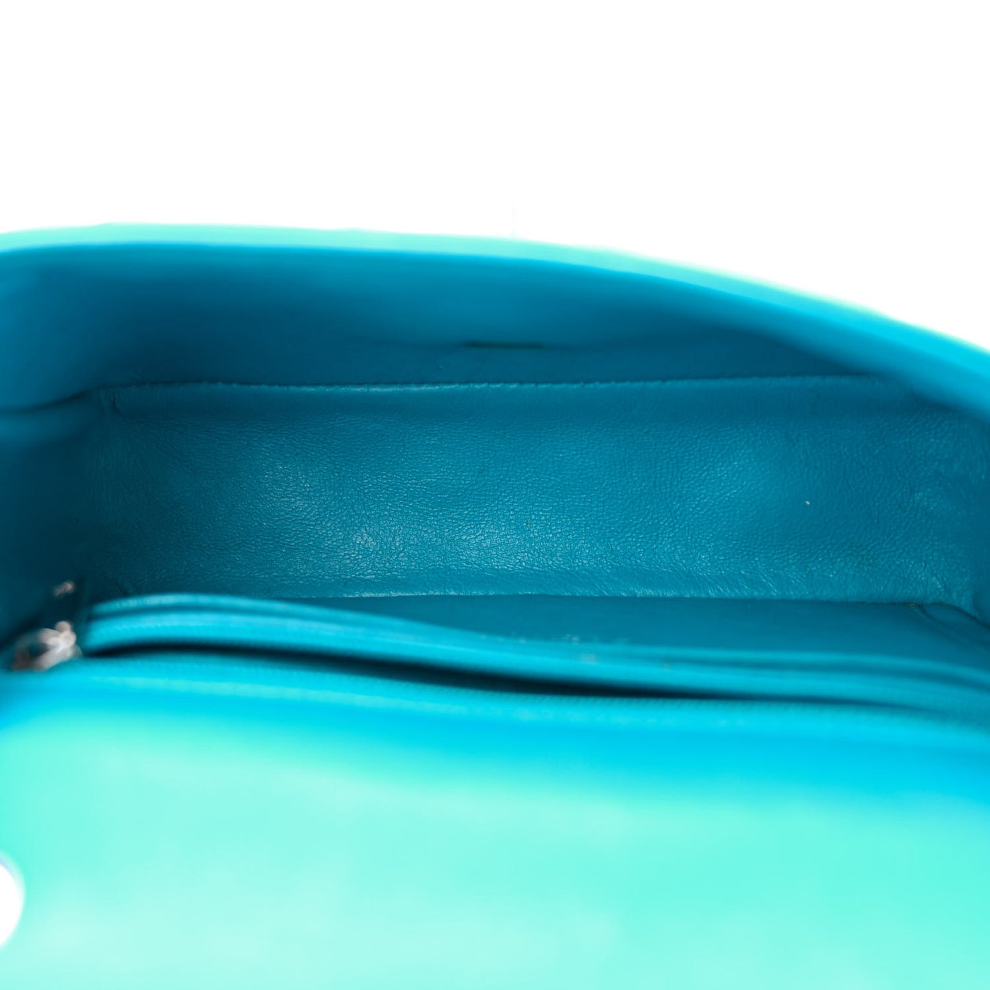 Patent Quilted Mini Rectangular Flap Turquoise