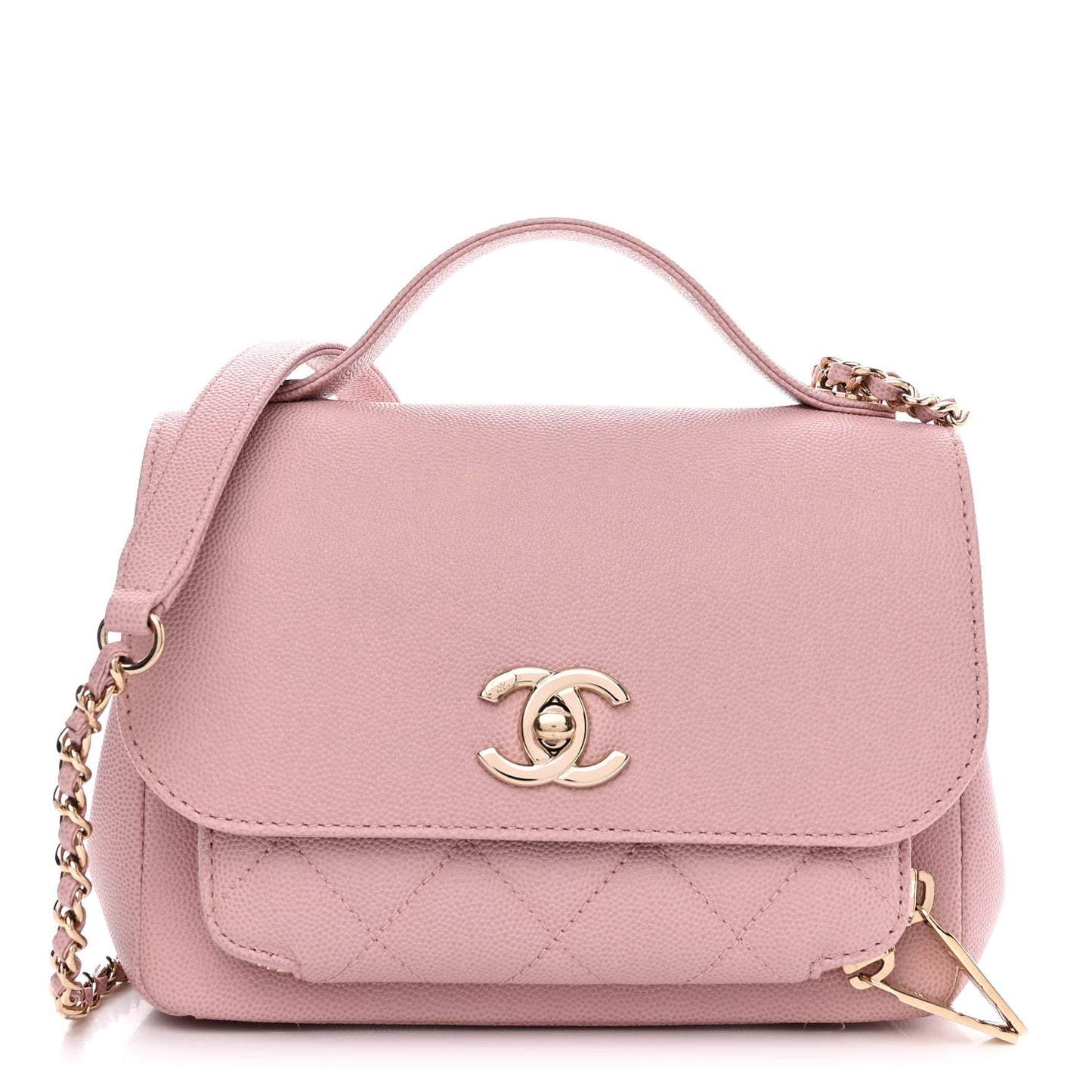 Caviar Quilted Small Business Affinity Flap Light Pink