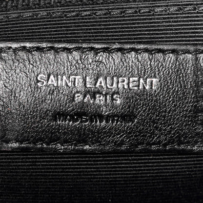 Saint Laurent Grain De Poudre Textured Mixed Matelasse Large Triquilt Monogram Satchel Black 7 of 11