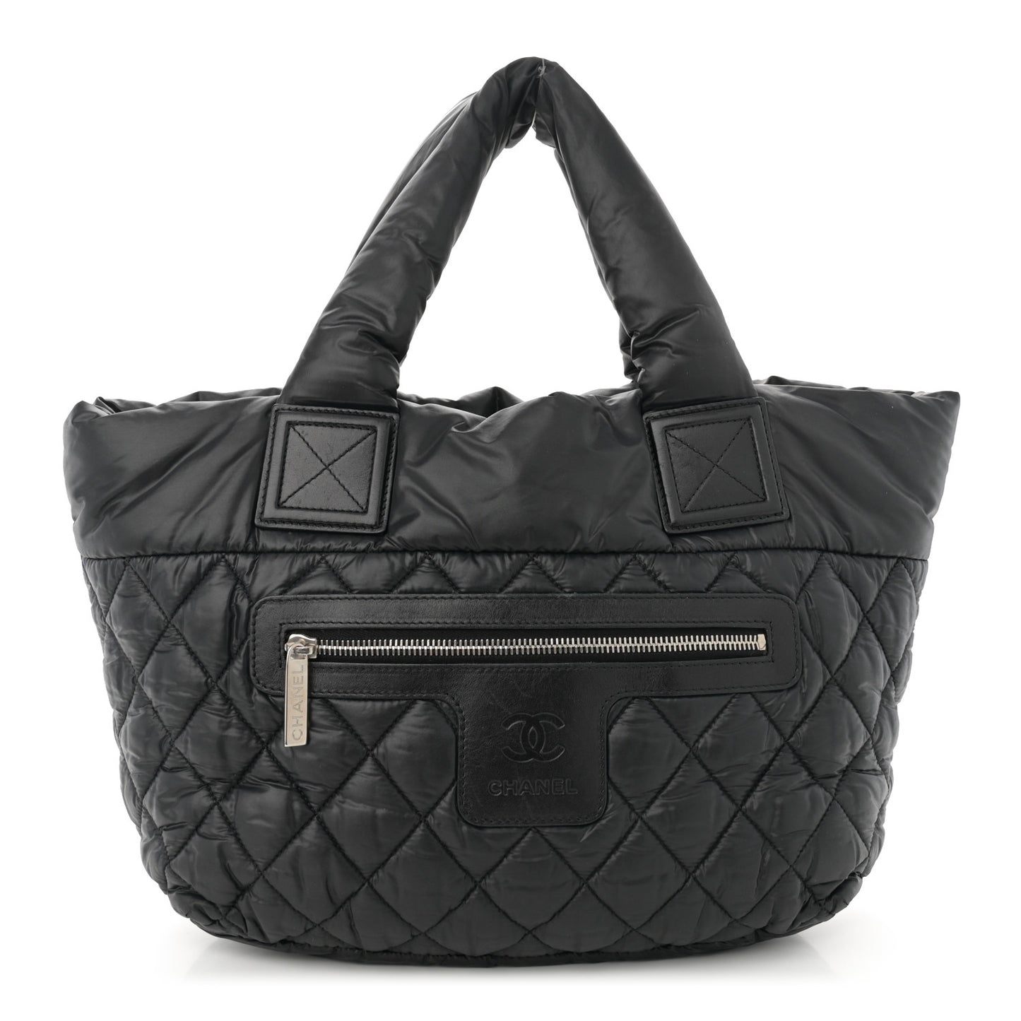 Nylon Quilted Small Coco Cocoon Tote Black