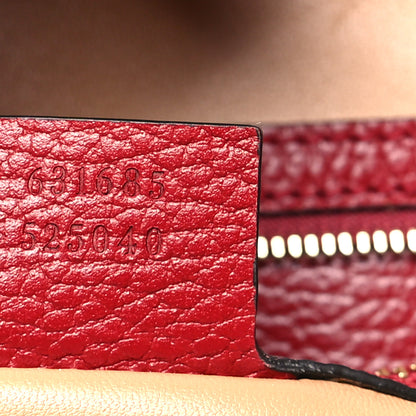 Gucci Straw Jacquard Dollar Calfskin GG Monogram Medium Ophidia Shopping Tote Natural New Cherry Red 7 of 13