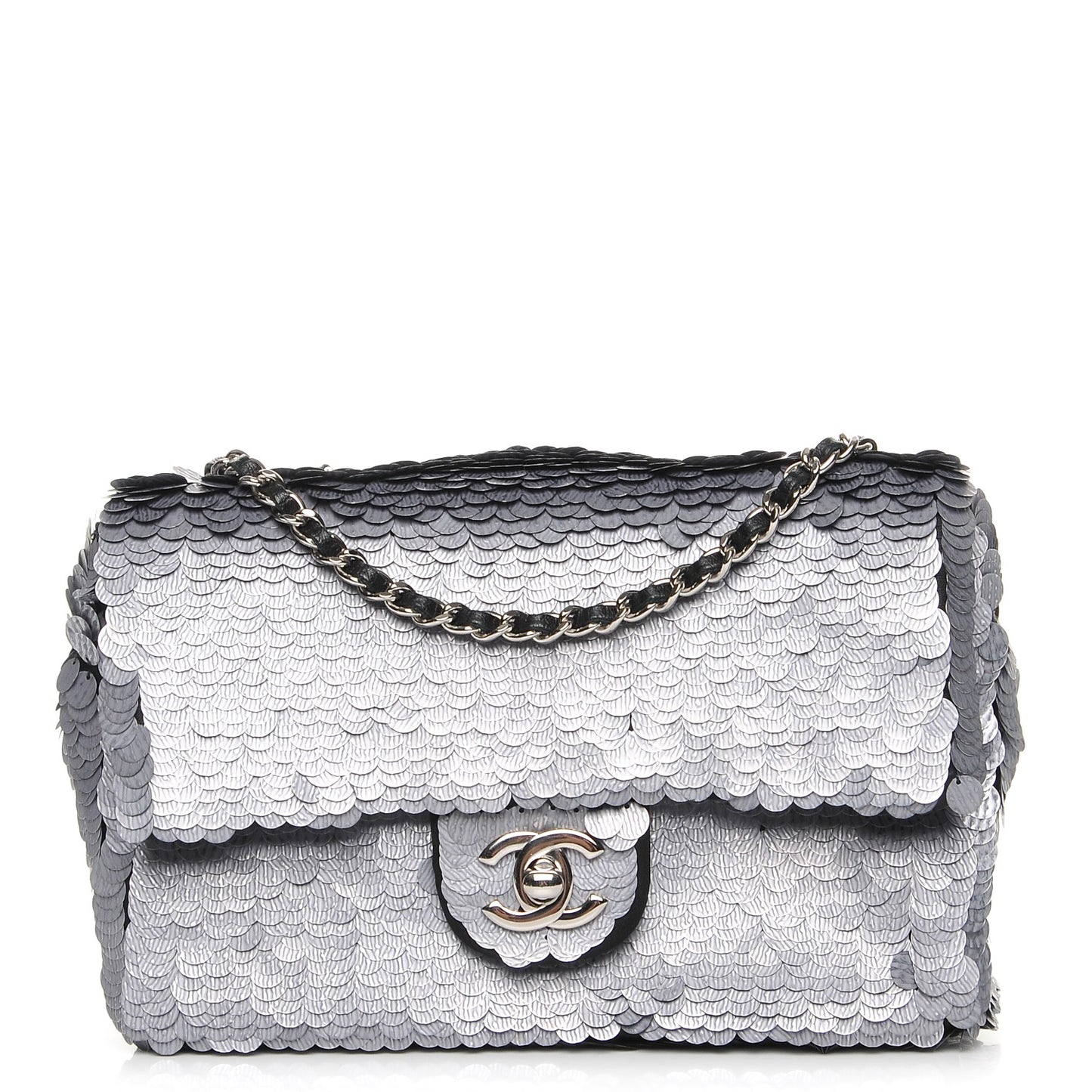 Sequin Paillette Small Flap Grey