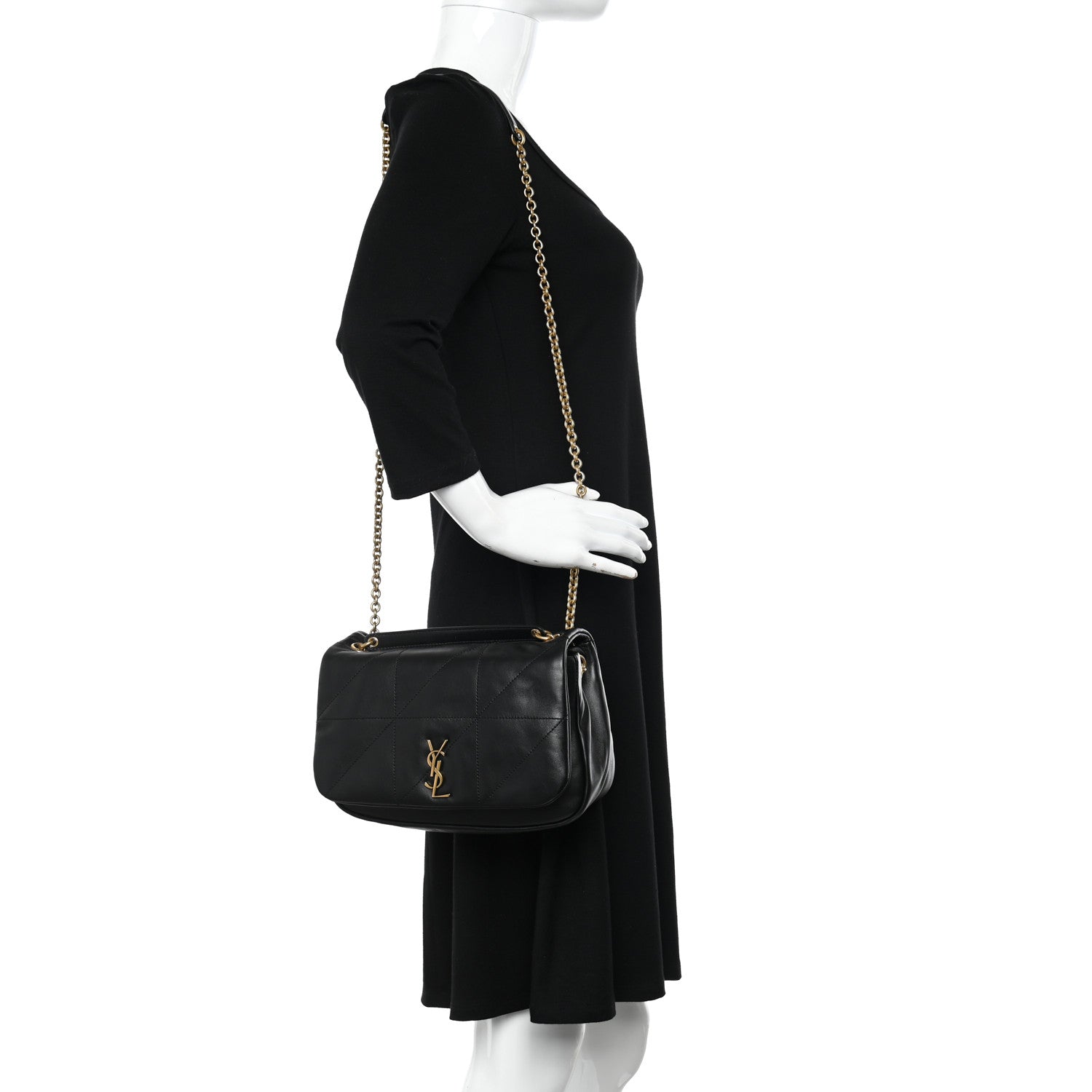 Saint Laurent Lambskin Matelasse Monogram Small Jamie 4.3 Black 2 of 9