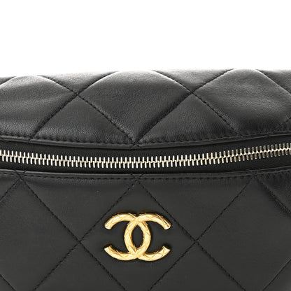 Chanel Lambskin Enamel Quilted Waist Bag Black 8 of 10