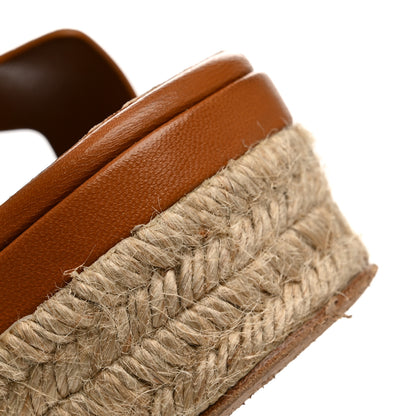 Hermes Goatskin Elda Espadrille Wedge Sandals 37 Natural 10 of 13