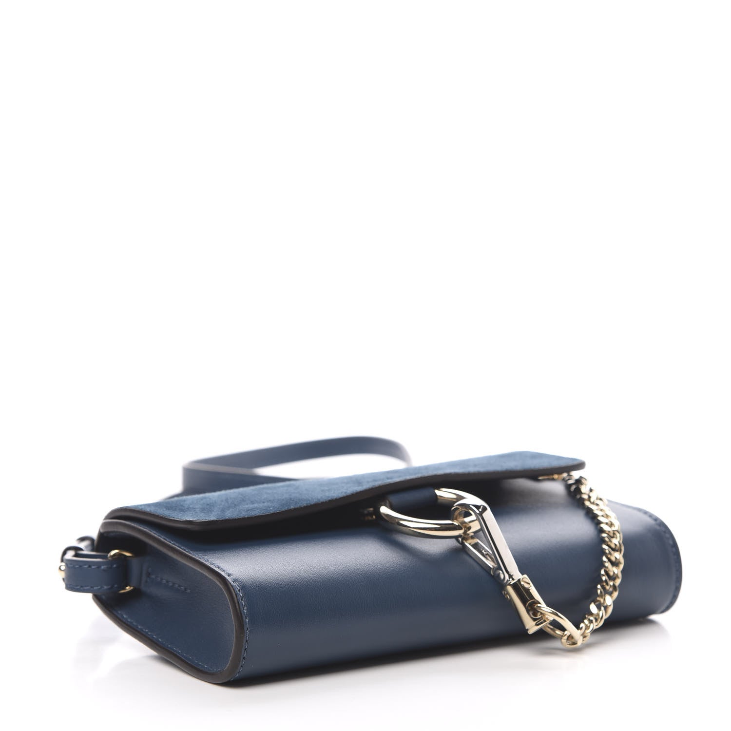 Chloe Suede Calfskin Mini Faye Shoulder Bag Majolica Blue 4 of 12
