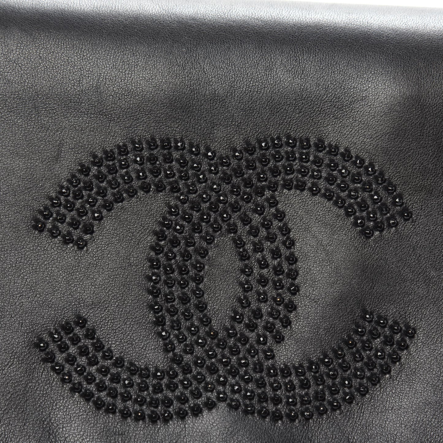 Lambskin Studded CC East West Flap Black