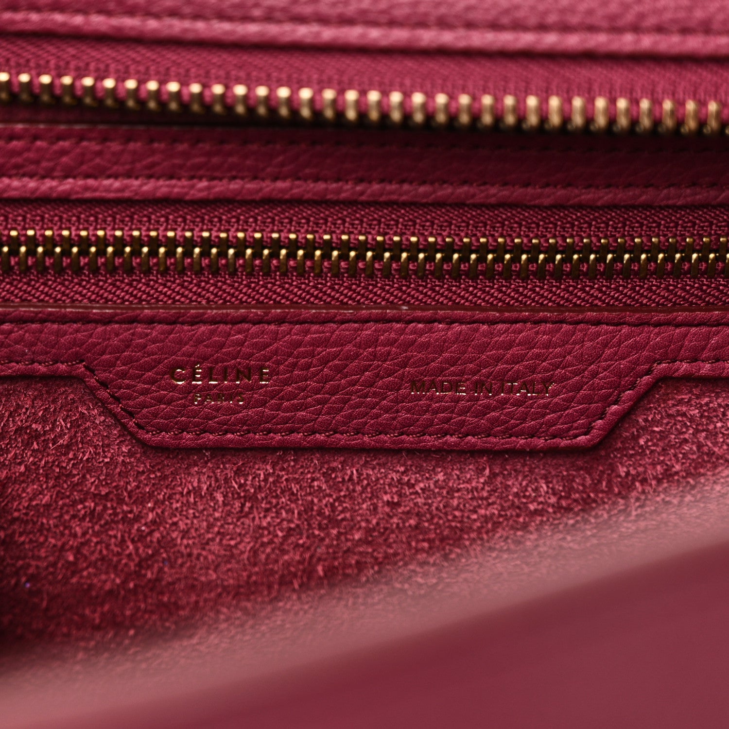 Celine Drummed Calfskin Micro Luggage Plum 6 of 11
