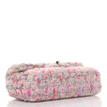 Chanel Tweed Quilted Mini Rectangular Flap Light Pink Silver Blue 3 of 4