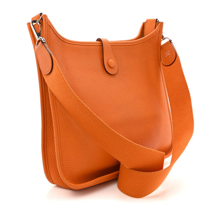 Hermes Taurillon Clemence Evelyne PM Orange 3 of 15