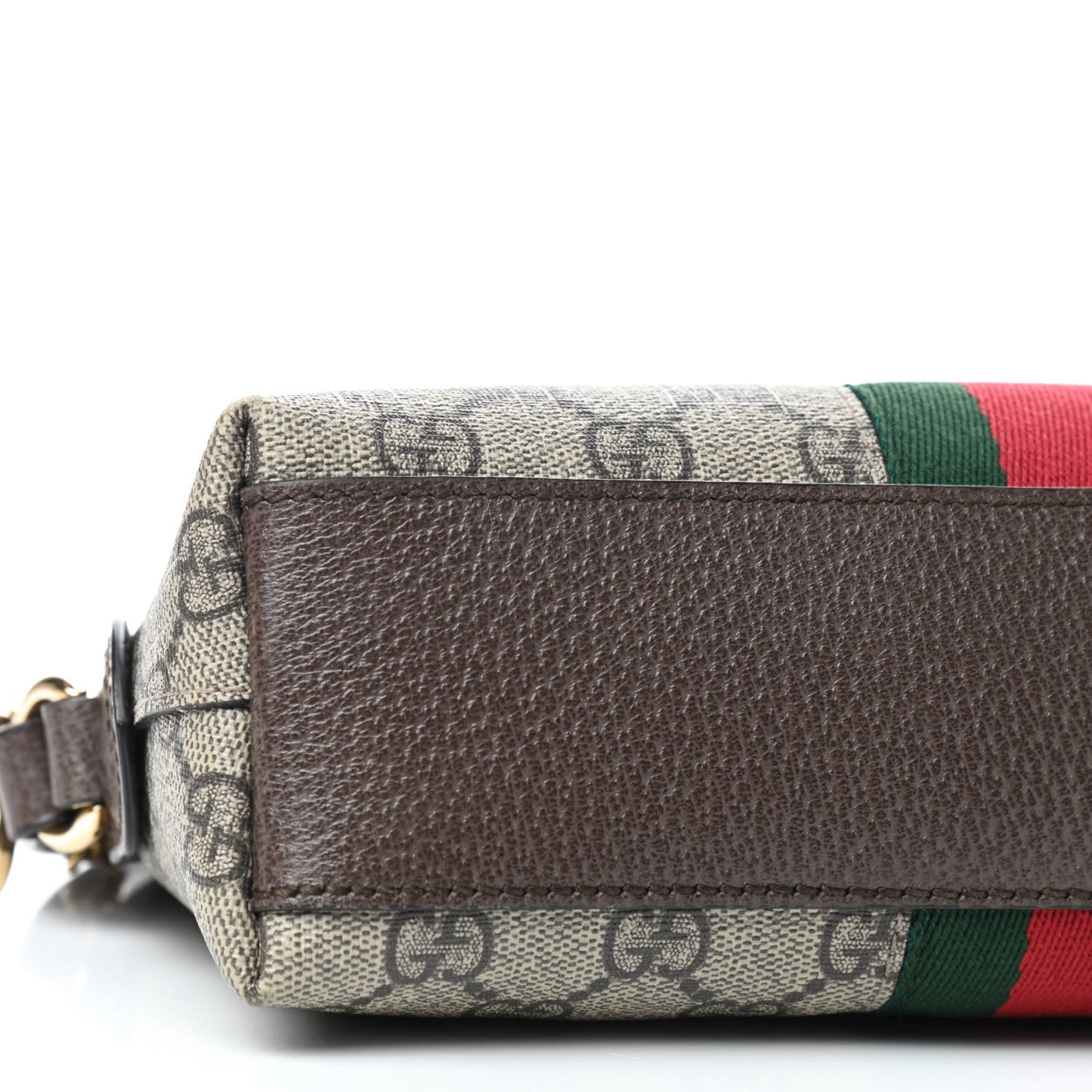 GG Supreme Monogram Textured Dollar Calfskin Web Small Ophidia Dome Shoulder Bag Beige Ebony New Acero