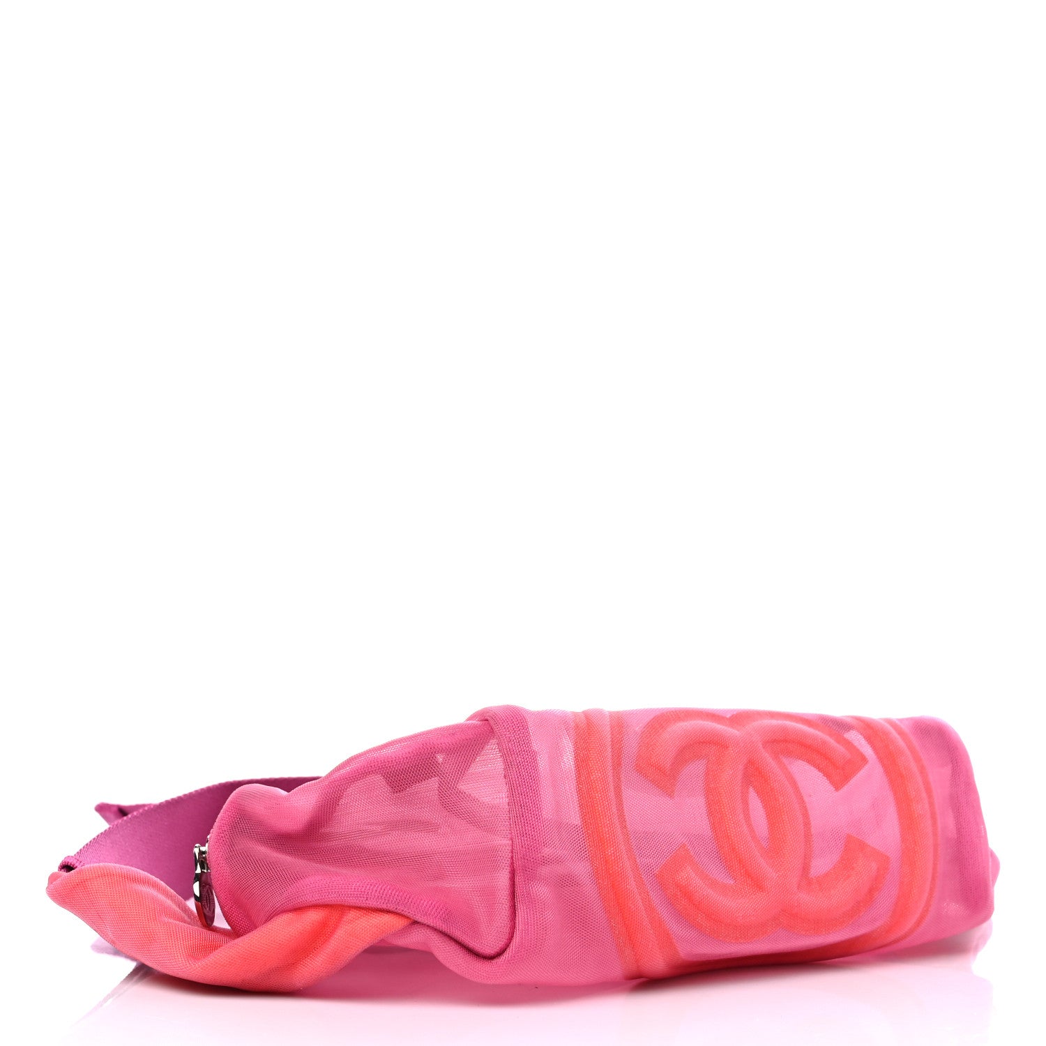 Chanel Mesh Nylon Logo Belt Bag Pink 3 of 9