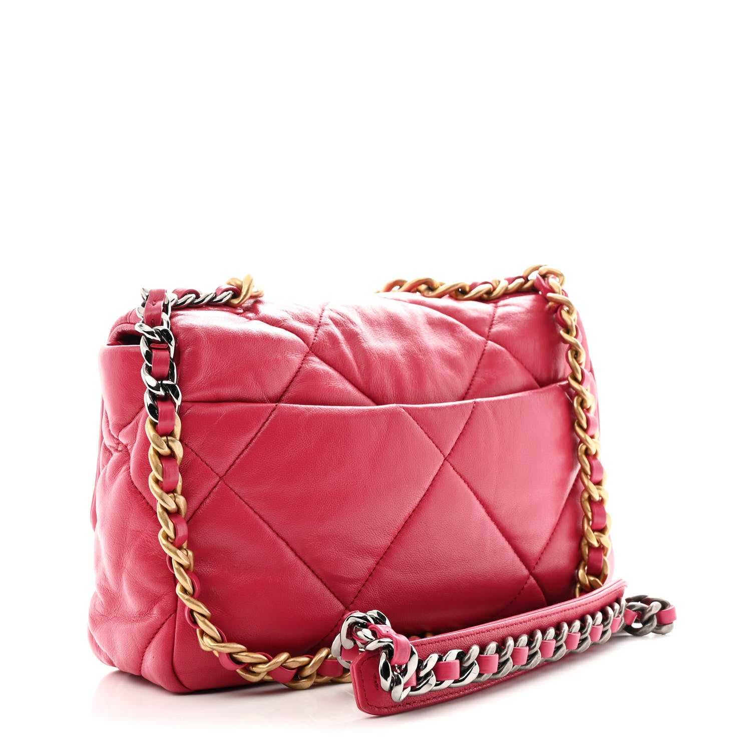 Chanel Lambskin Quilted Medium Chanel 19 Flap Dark Pink 3 of 11