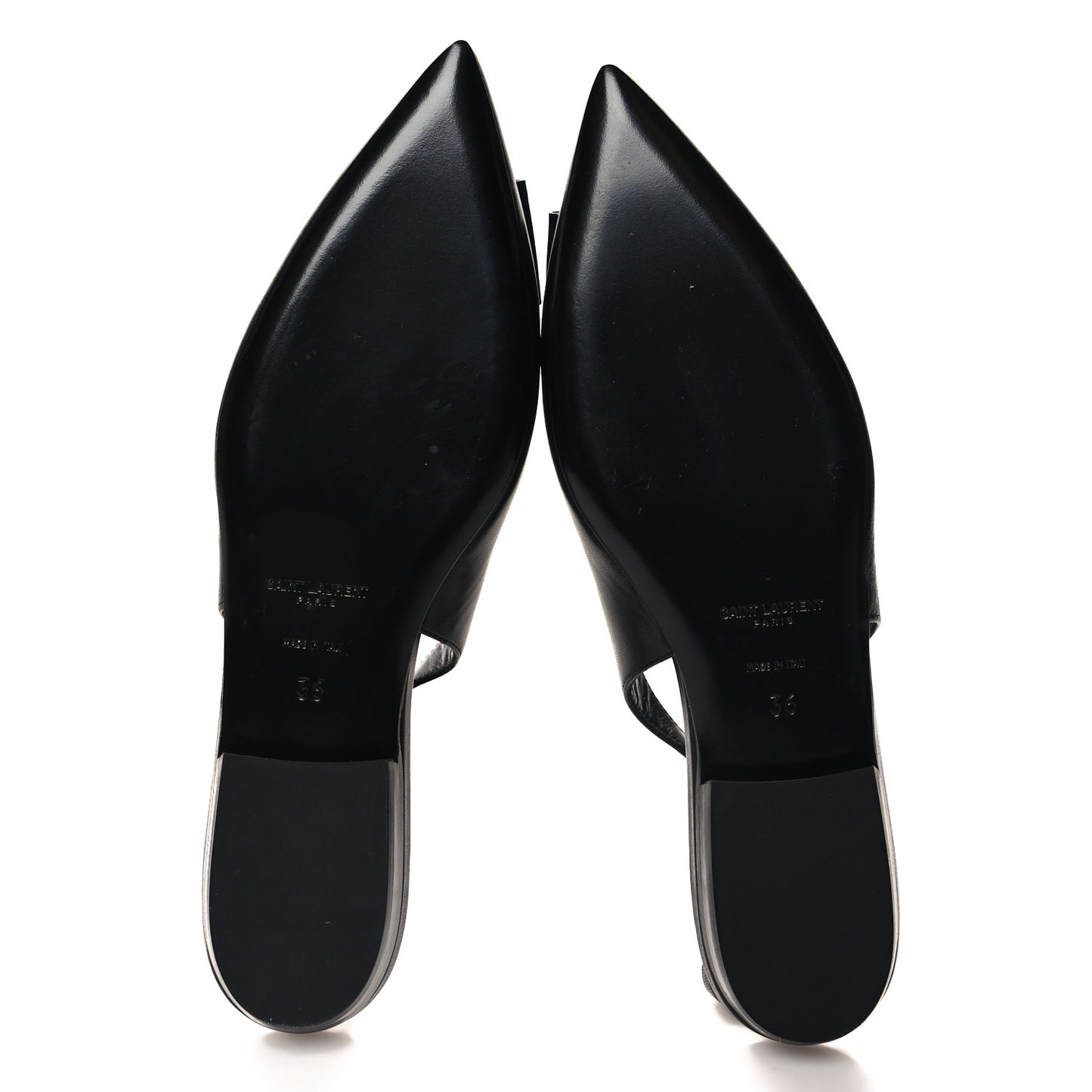 Patent Smooth Lambskin Anais Slingback Flats 36 Navy Black