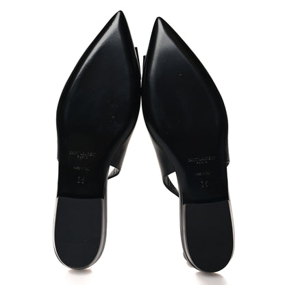 Saint Laurent Patent Smooth Lambskin Anais Slingback Flats 36 Navy Black 5 of 9