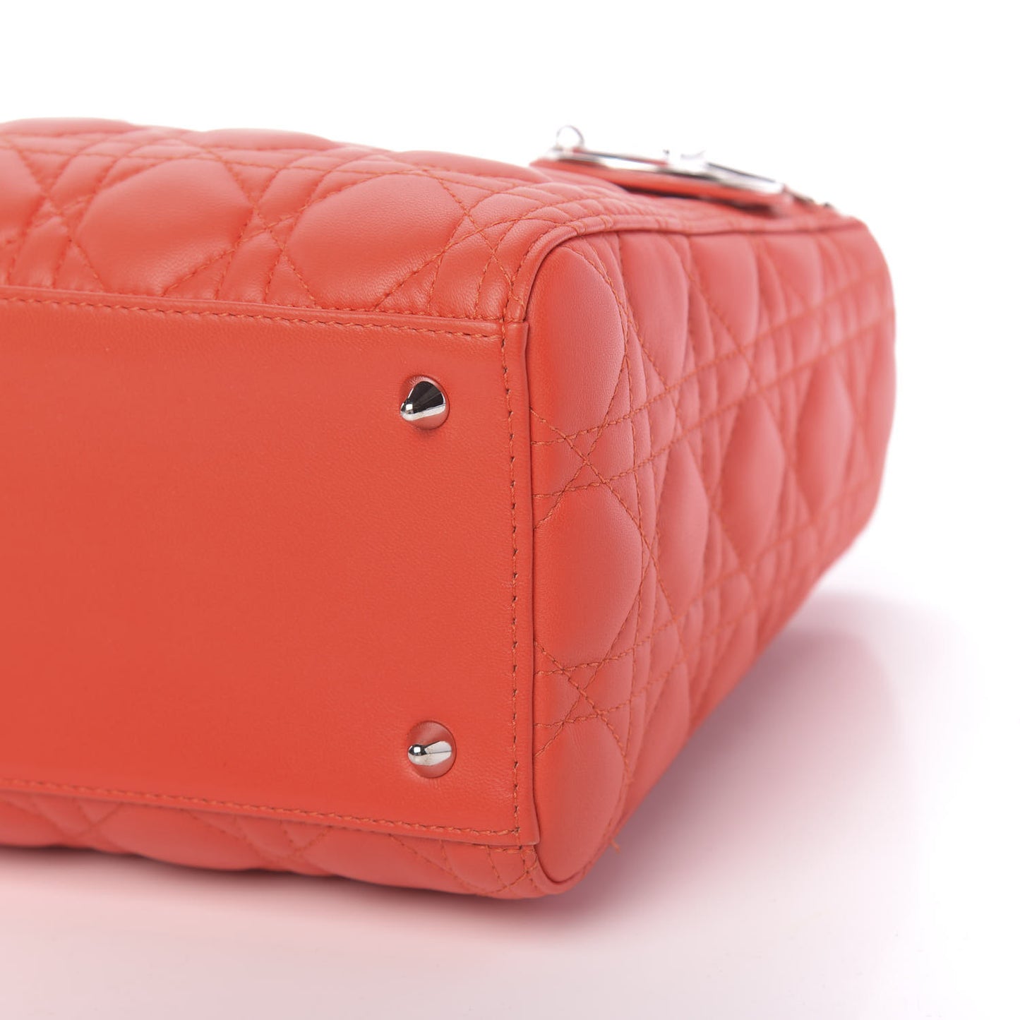 Lambskin Cannage Medium Lady Dior Red