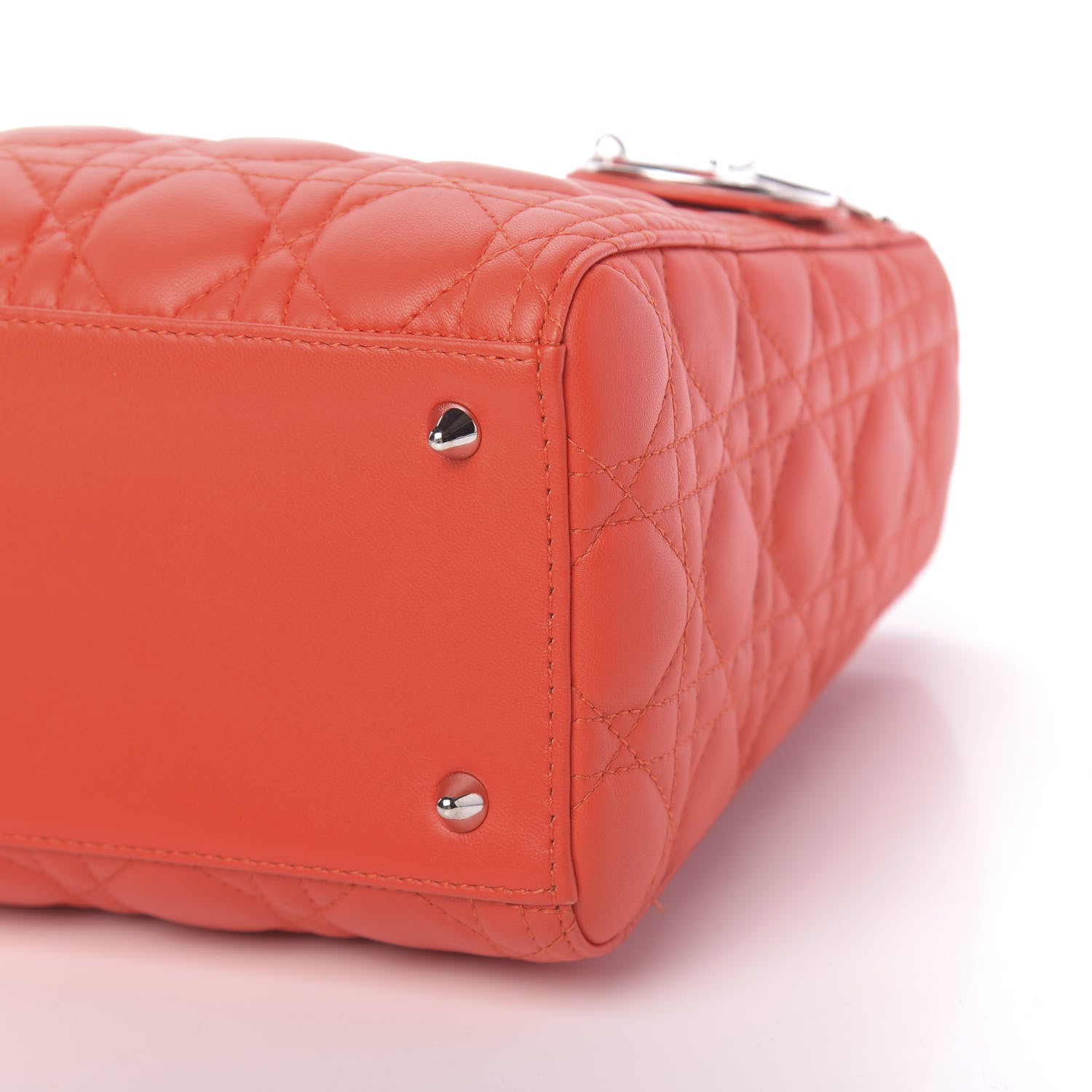 Christian Dior Lambskin Cannage Medium Lady Dior Red 10 of 11