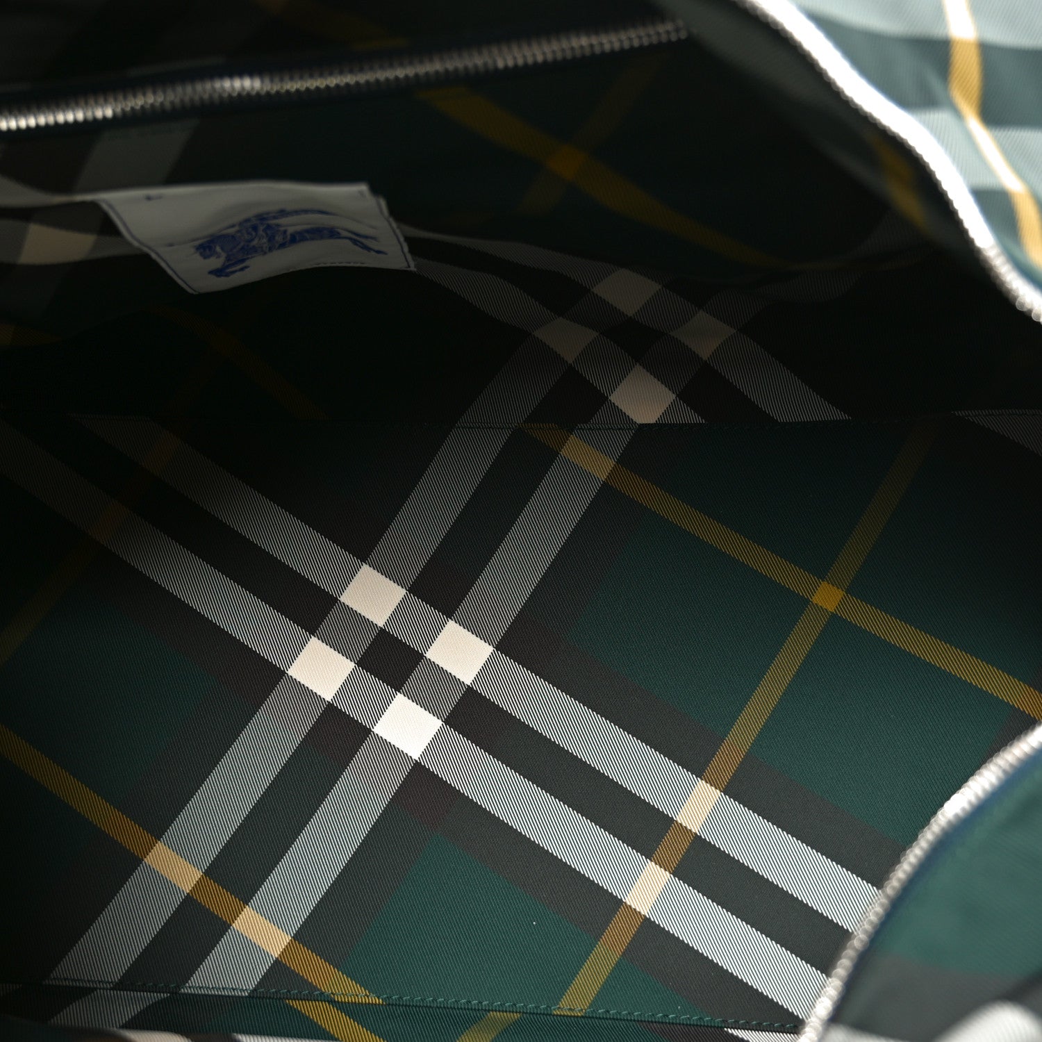 Burberry Nylon Check Shield Duffle Bag Ivy 5 of 9