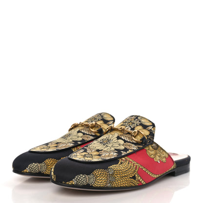 Gucci Twill Flora Womens Princetown Slippers 39 Red Black 3 of 8
