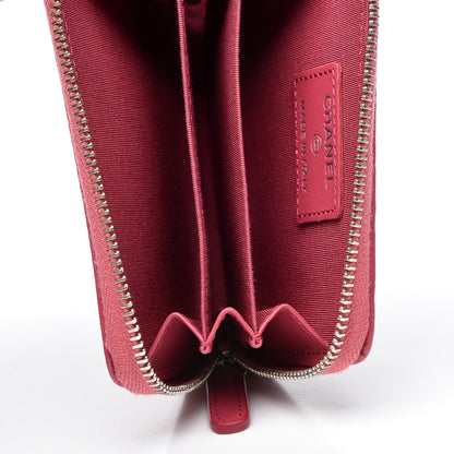 Chanel Lambskin Camellia Embossed Zip Around Card Holder Fuchsia 4 of 10