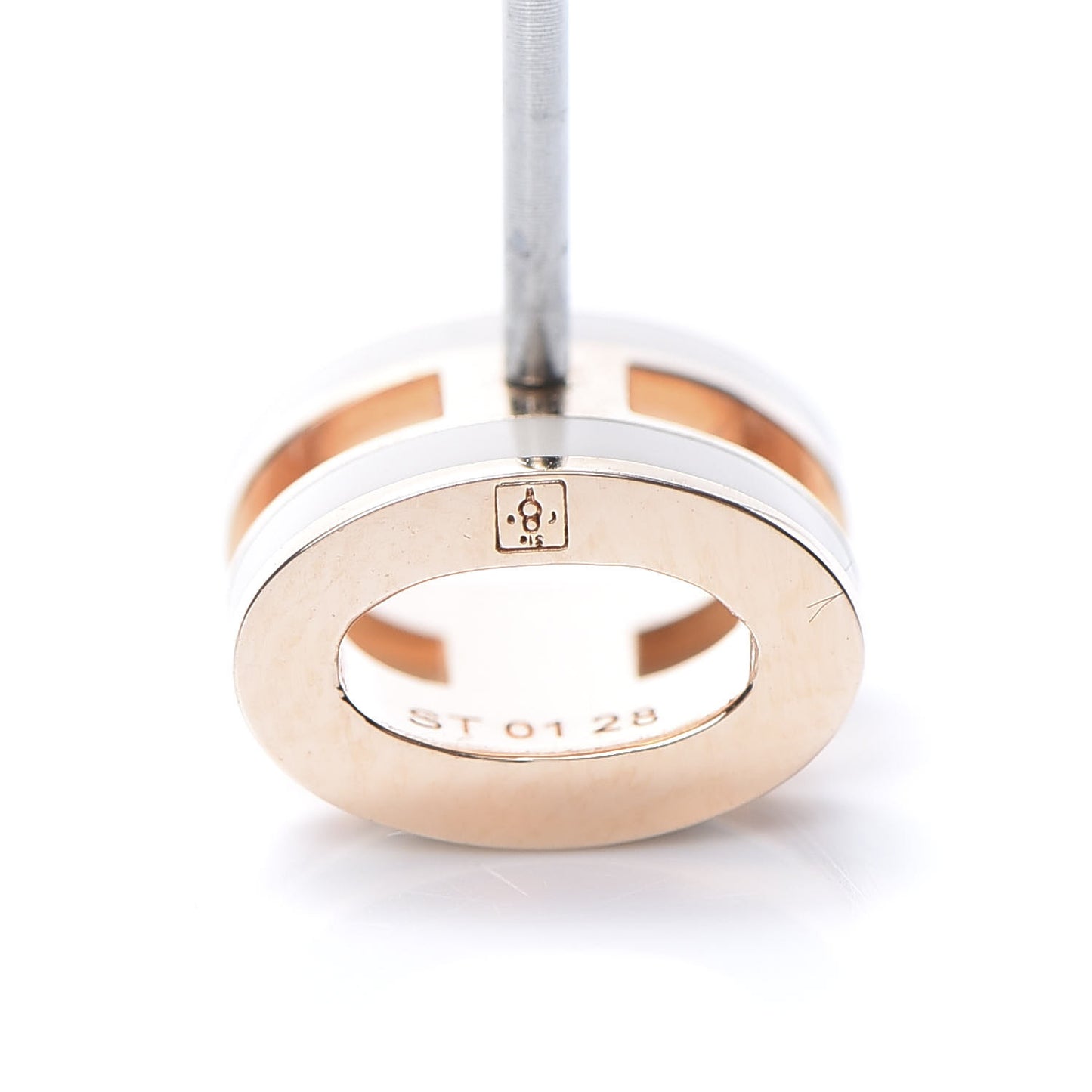 Rose Gold Lacquered Pop H Earrings Marron Glace