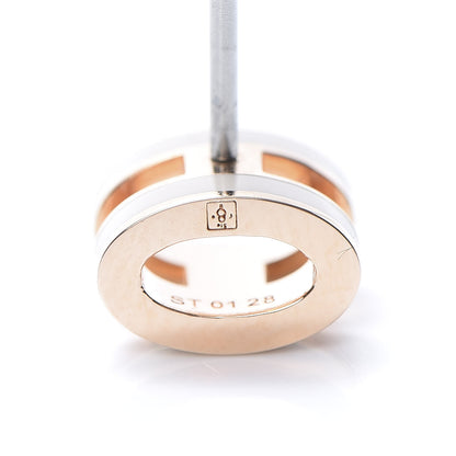 Hermes Rose Gold Lacquered Pop H Earrings Marron Glace 4 of 6