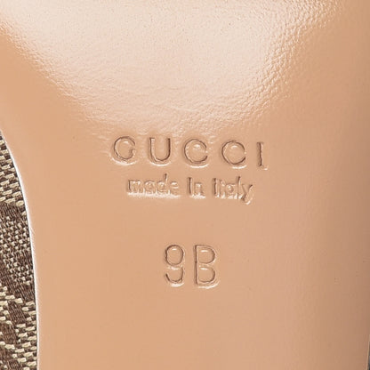 Gucci Monogram Malaga Kid Pumps 9 Biege Ebony Cocoa 6 of 8