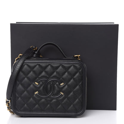 Chanel Caviar Quilted Medium CC Filigree Vanity Case Black 12 of 12