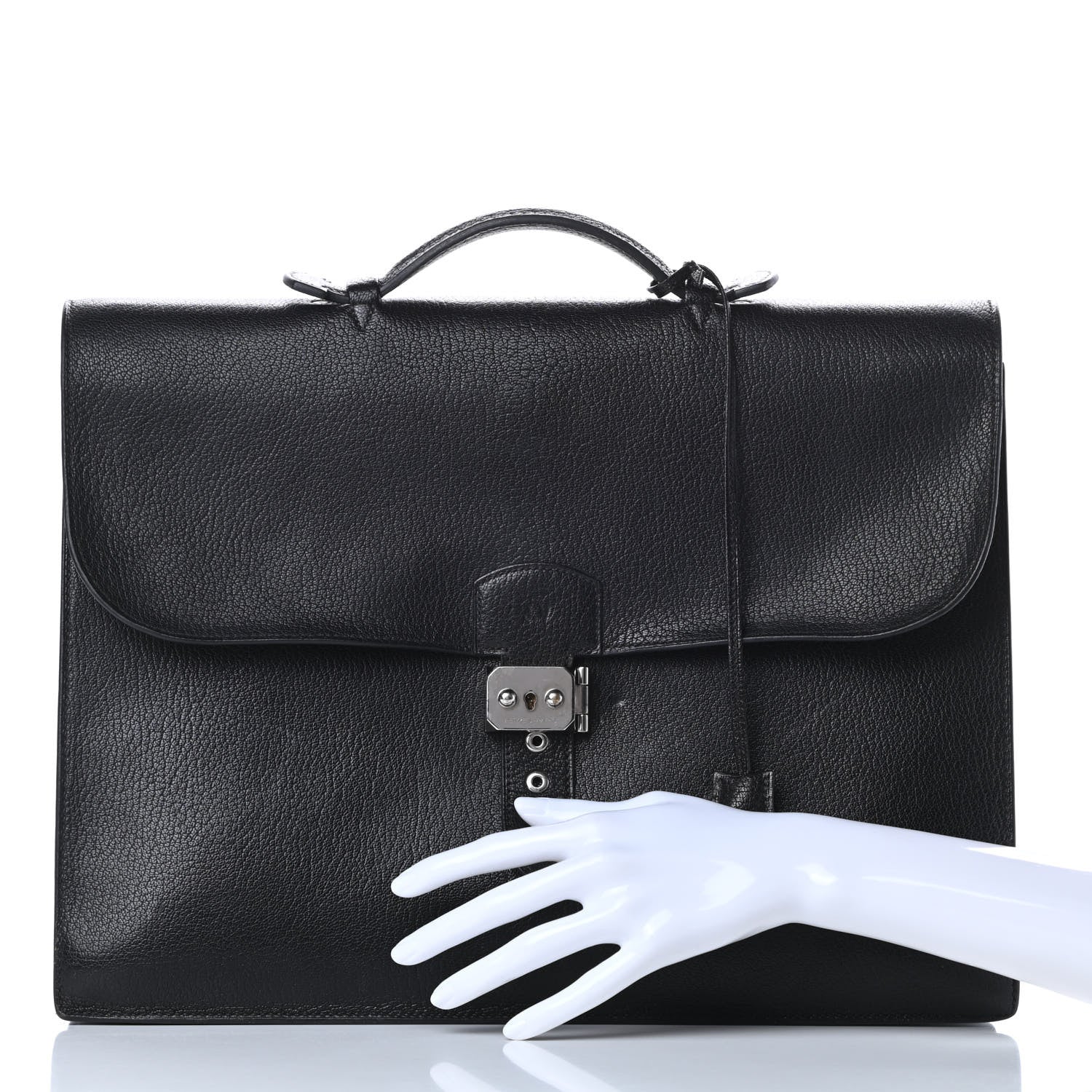 Hermes Chevre Mysore Sac a Depeche 38 Briefcase Black 2 of 10