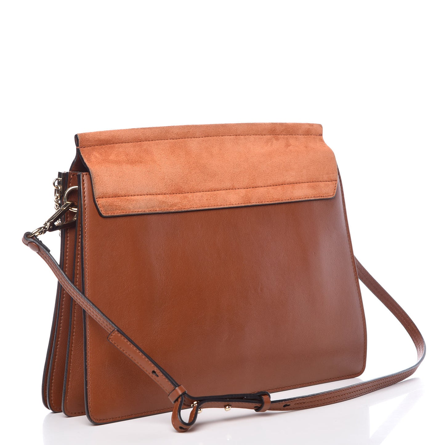 Suede Calfskin Medium Faye Shoulder Bag Tobacco